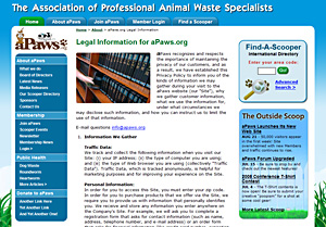 redesign of aPaws web site
