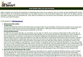 Old aPaws web site before redesign